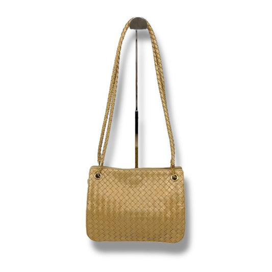 Bottega Veneta Shoulder Bag Shoulder Bag Gold Intrecciato Leather Semi Shoulder