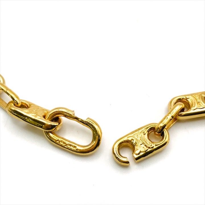 Celine Triomphe Long Chain Necklace Gold