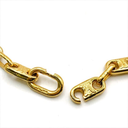 Celine Triomphe Long Chain Necklace Gold