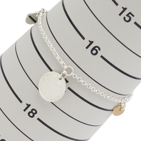 Hermes Bracelet Ex Libris PM Silver 925 18k Pink Gold Silver X Pink Gold St