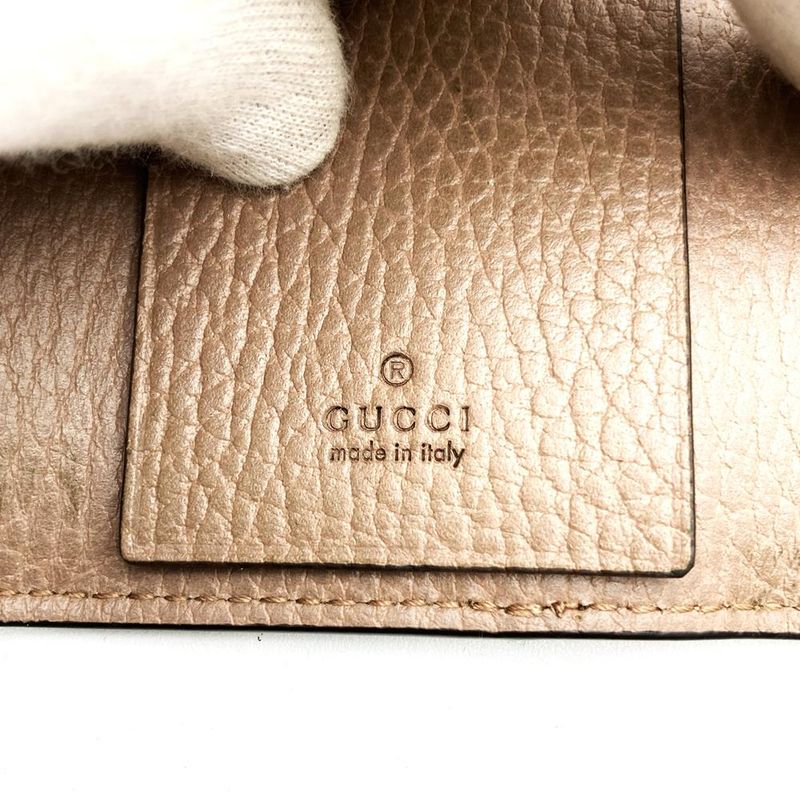 Gucci 456118 Key Case With Box GG Marmont 6-stack Beige Brown Salmon Pink GG
