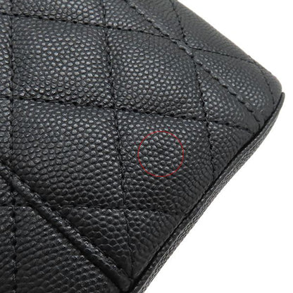 Chanel Shoulder Bag Matelasse Small Vanity Bag Caviar Skin Black Gold Hardware