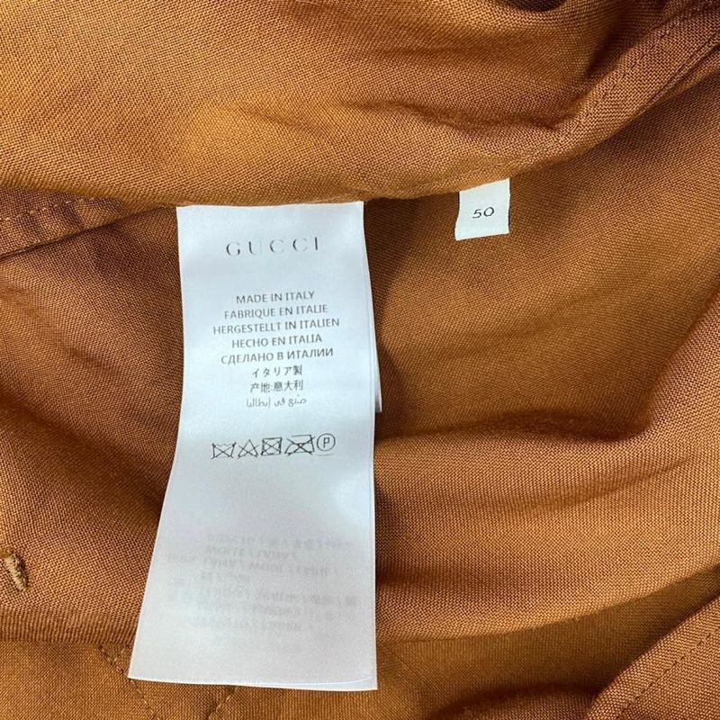 Gucci Long Sleeve Shirt with Pockets 579077 Size 50 Wool Brown Gucci