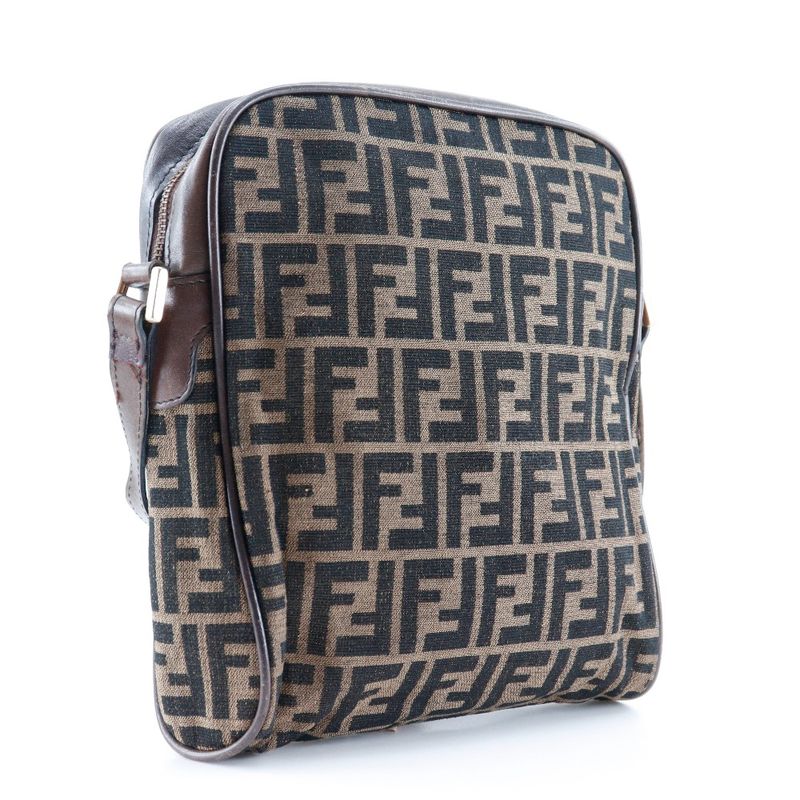 Fendi Zucca Canvas Brown Unisex Shoulder Bag