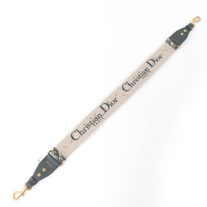 Christian DIOR Embroidery Shoulder Strap Oblique Greenish Women