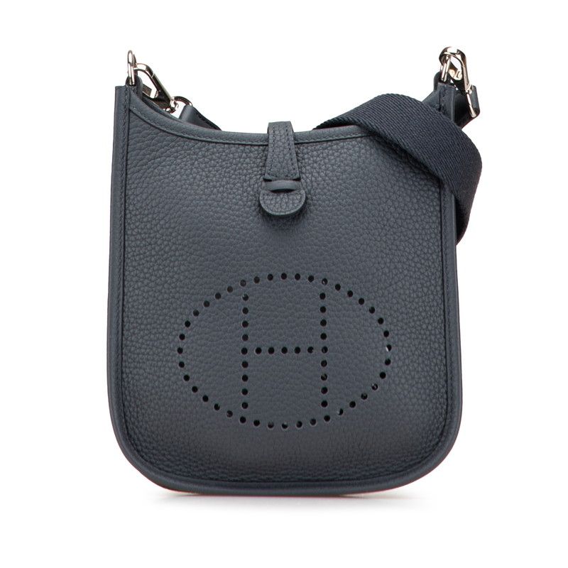 Hermes Evelyn TPM Crossbody Shoulder Bag Grimisty Grey Silver Hardware Taurillon