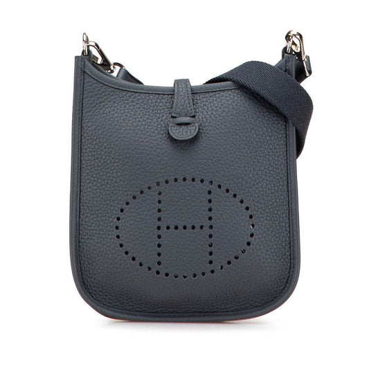 Hermes Evelyn TPM Crossbody Shoulder Bag Grimisty Grey Silver Hardware Taurillon