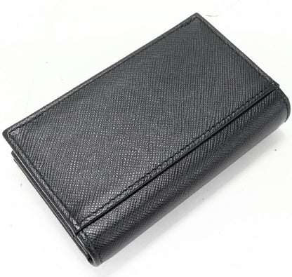 Prada Business Card Holder With Card Case Depth Saffiano Metal Calf Nero
