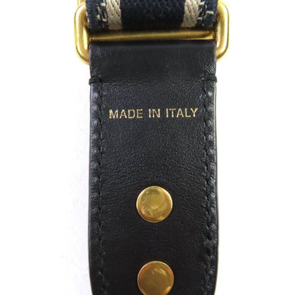 Christian DIOR S8553cbte Canvas Embroidery Logo Design Shoulder Strap Navy