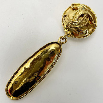 Chanel Plated Vintage Gold Accessory Earring Ladies
