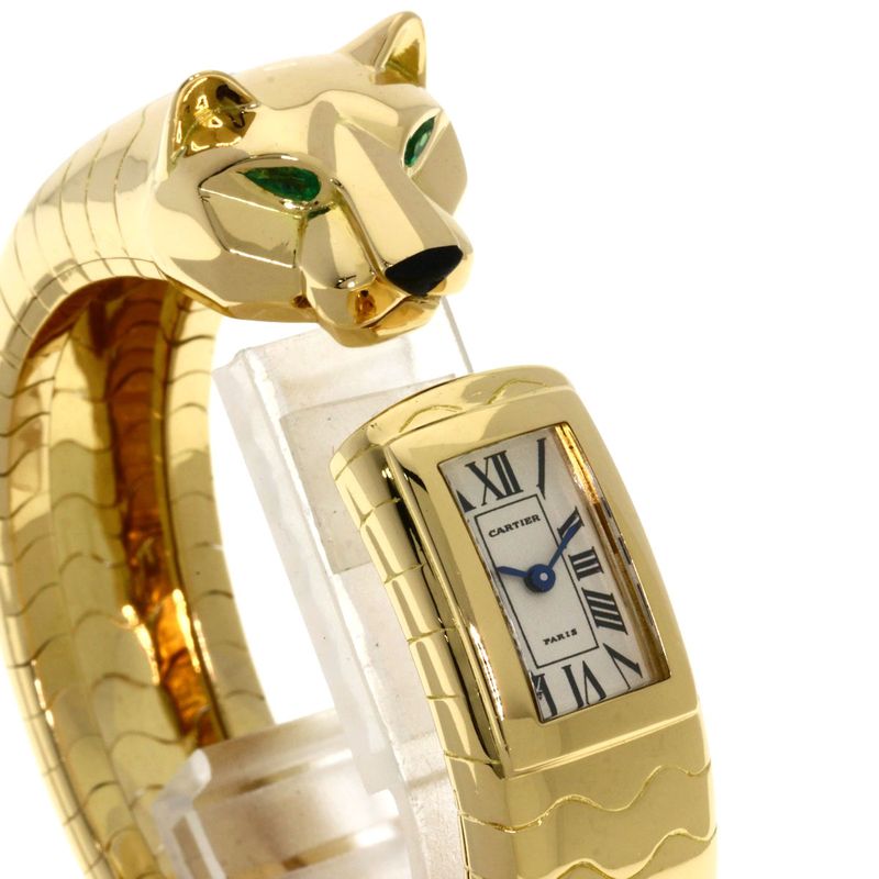 Cartier Panthère Lacarda Bangle Watch 18K Yellow Gold Ladies
