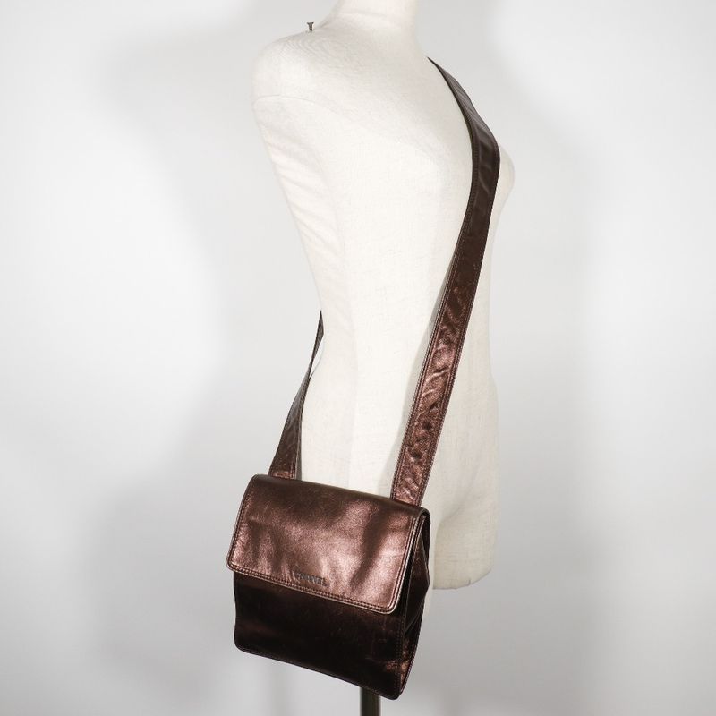 Chanel One Shoulder Calf Bronze Ladies Shoulder Bag