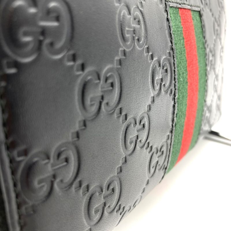 Gucci 408831 Long Wallet Guccissima New Web Black Sherry Line Women Men