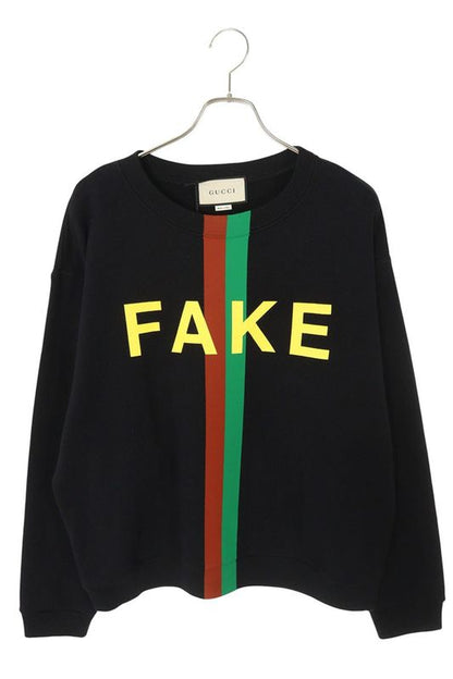 Gucci 635847 Xjcxy FAKE NOT Printed Crewneck Sweatshirt Men's L