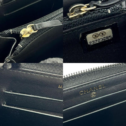 Chanel Coin Case Boy Chanel Round Zipper Caviar Skin Black Gold Hardware 23rd