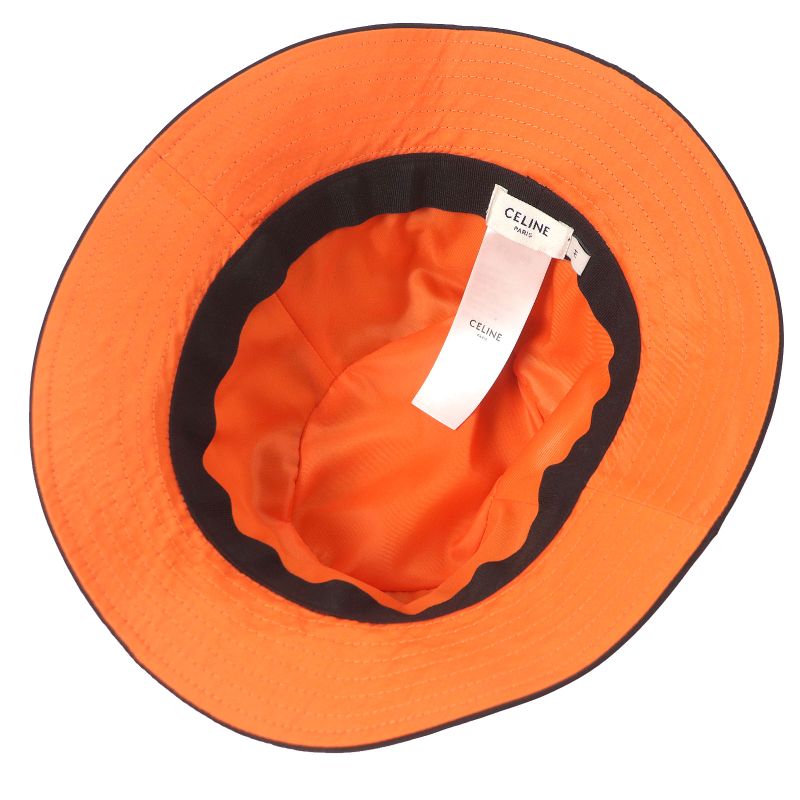 Celine 2aub0930c Logo Print Cotton Quilted Bucket Hat Black M Made In France