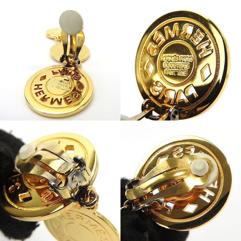 Hermes Earrings Serie 3strand Gold GP Plated Accessories Jewelry Small Accessori