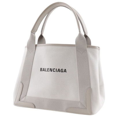 Balenciaga Navy Cabas S 339933 Canvas Light Grey Unisex Tote Bag