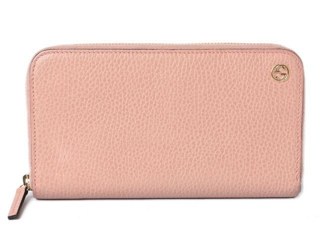 Gucci Wallet Gucci Long Wallet Petit Marmont Leather Light Pink Round Zipper