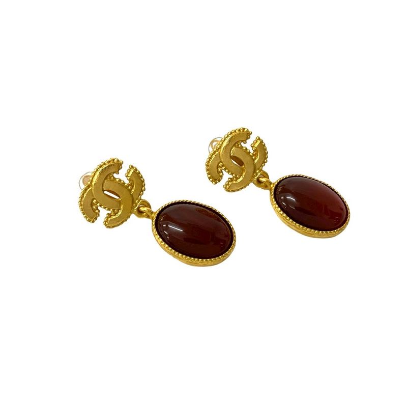 Chanel Vintage Gripoix Coco Mark Earrings Ear Cuff Accessory Gold 96A