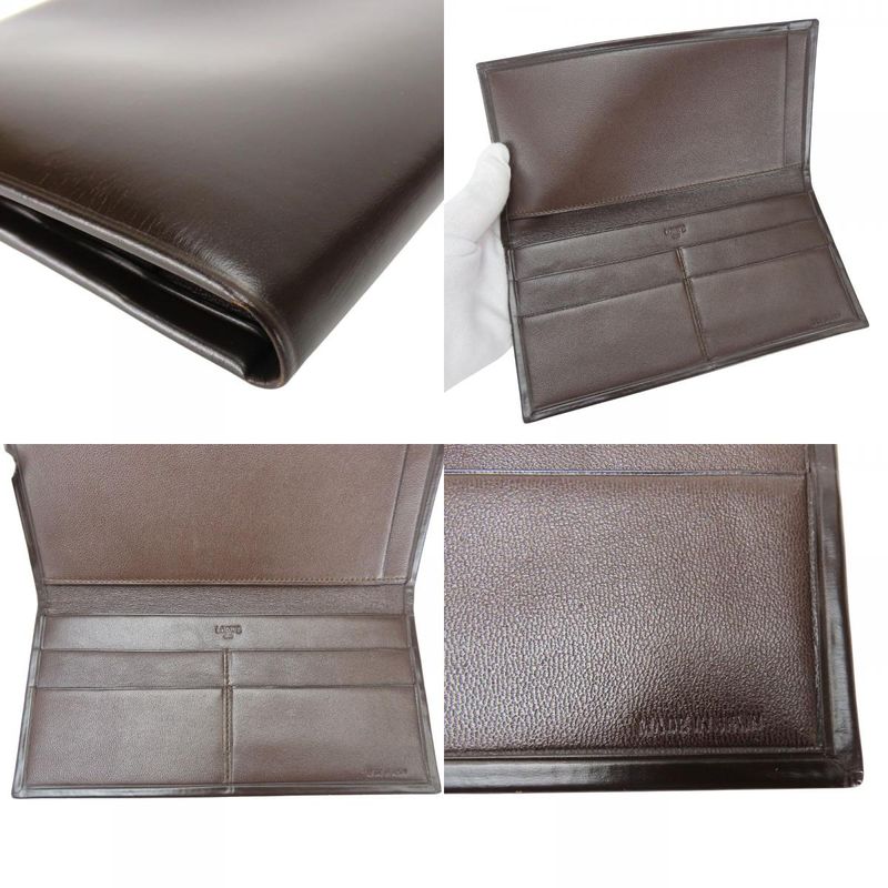 Loewe Wallet Leather Dark Crown Bifold Long Wallet Chic Men Loewe