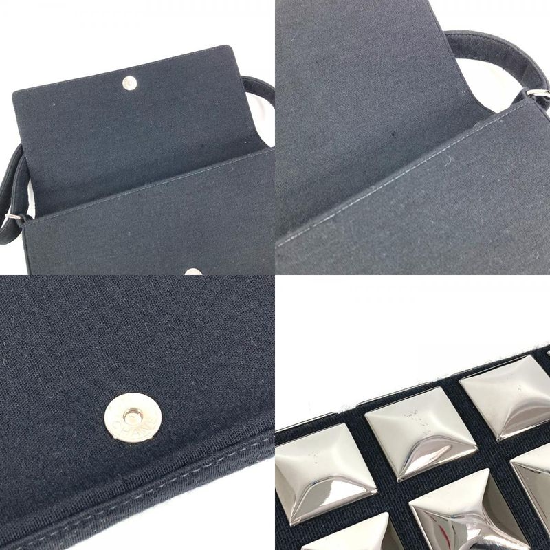 Chanel Shoulder Bag Ice Cube Cotton Black