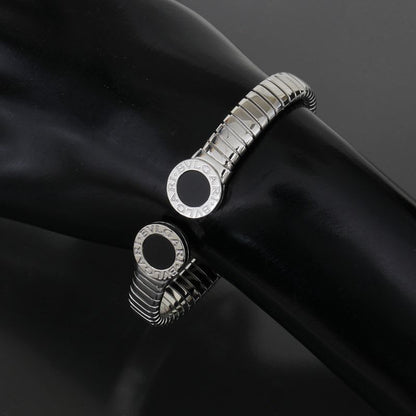 Bvlgari Tubogas Bangle Onyx 25.2 g SS Box E1645