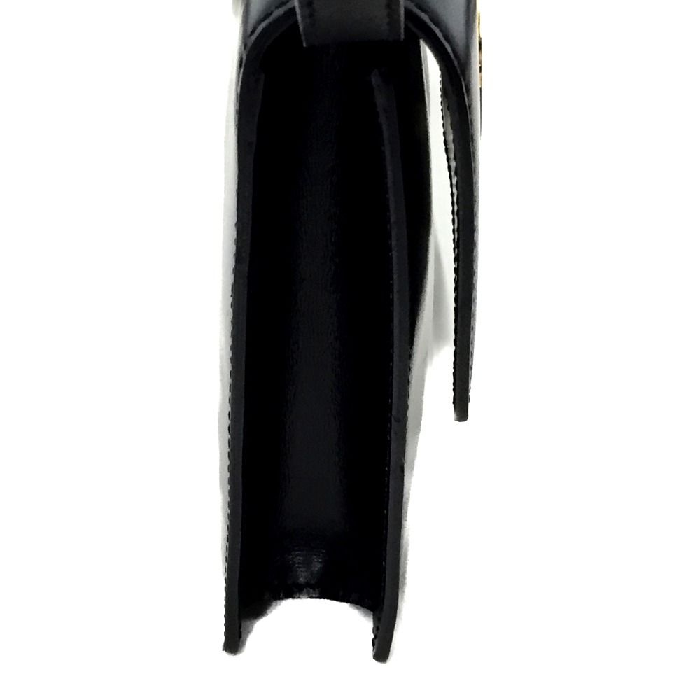 Celine Circle Logo Leather Shoulder Bag Old Vintage M13 Black