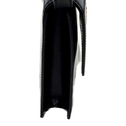 Celine Circle Logo Leather Shoulder Bag Old Vintage M13 Black