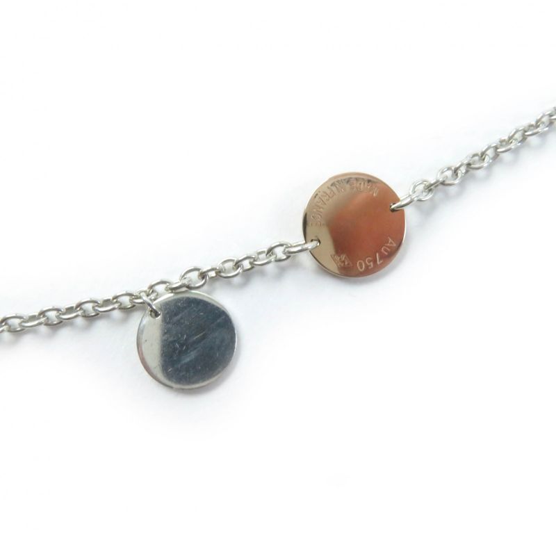 Hermes Sv925 Au750 Confettis Confetti Necklace Serie Silver Gold Made In France