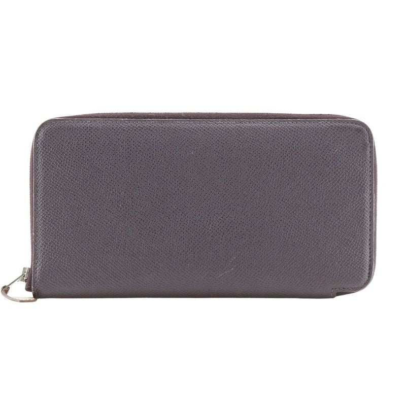Hermes Azap Long Silk-in Vaux-epson Cassis Purple D Women Long Wallet