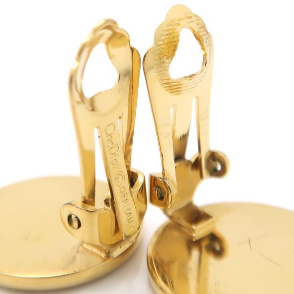 Christian Dior Earring GP Round Dior Logo Germany Gold Christian Dior