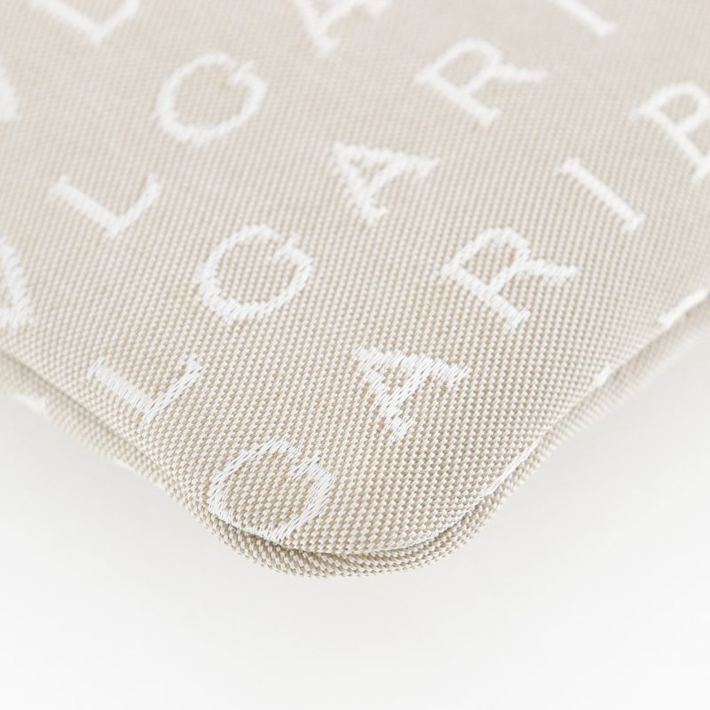 Bvlgari Bulgari Logomania Pochette Canvas And Leather Beige Unisex Shoulder Bag