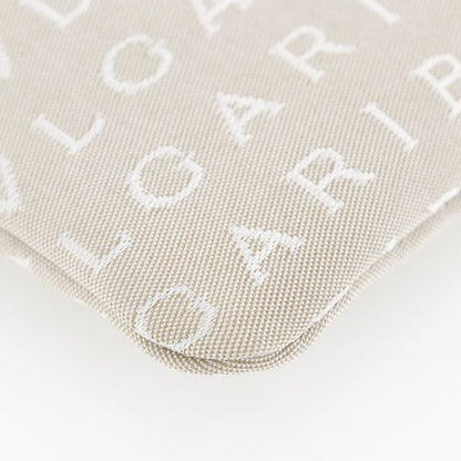 Bvlgari Bulgari Logomania Pochette Canvas And Leather Beige Unisex Shoulder Bag