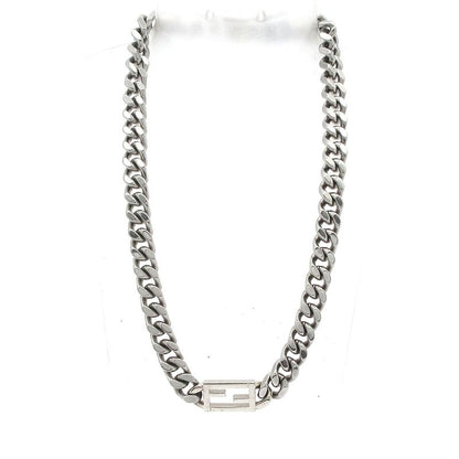 Fendi Necklace Baguette Silver Chain