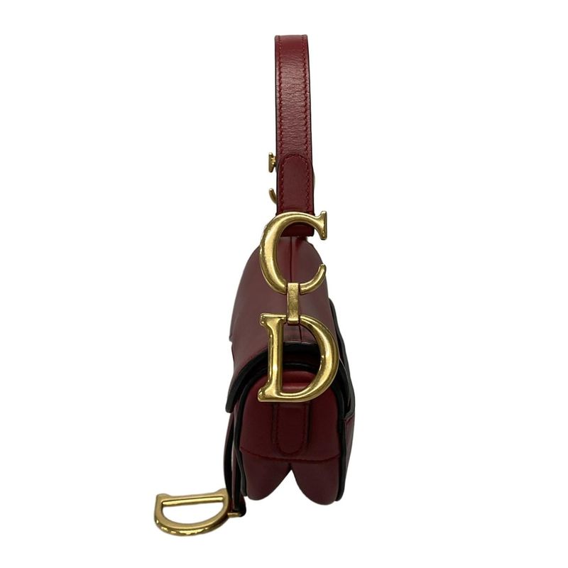 Dior/christian Dior Handbag Saddle Bag Red Leather