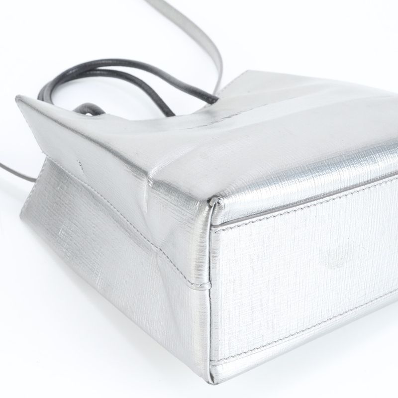 Balenciaga Shopping Tote XXS Leather 2WAY Shoulder Bag Crossbody Silver 597858