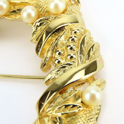 Christian Dior Brooch Metal Gold Wreath Plated Accessories Ladies Women