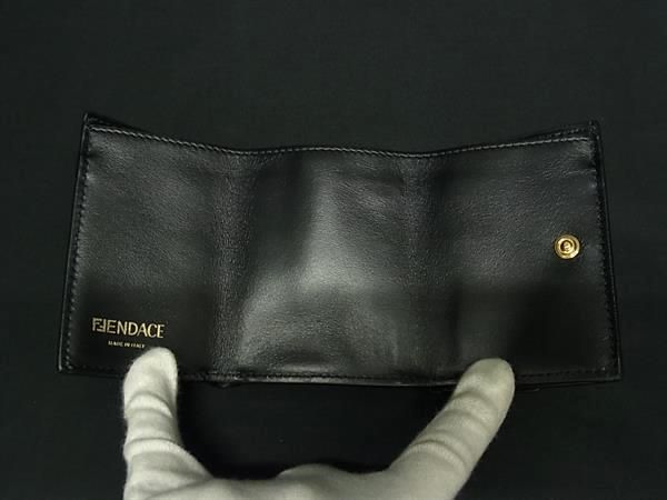 Fendi Versace Fendi Zucca Pattern Baroque Leather Trifold Wallet