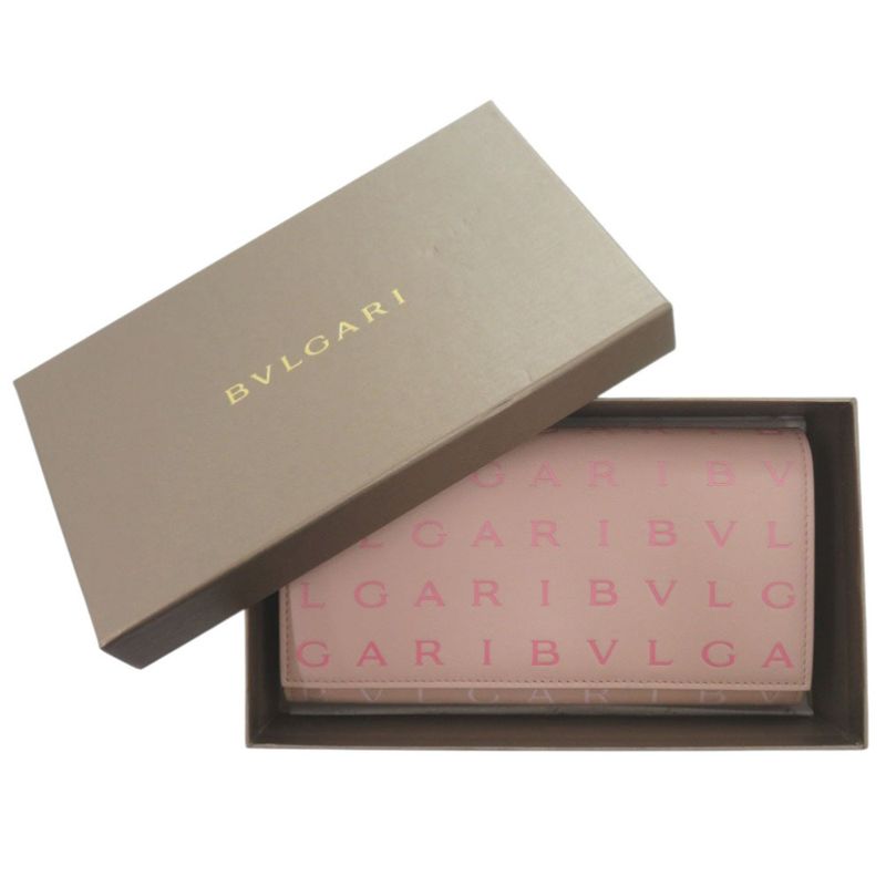 Bulgari Leather Pink Long Wallet 1209 Bvlgari