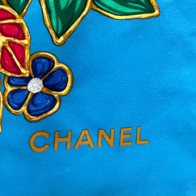 Chanel Large Scarf Silk Jewelry Pattern Multicolor