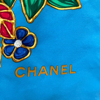 Chanel Large Scarf Silk Jewelry Pattern Multicolor