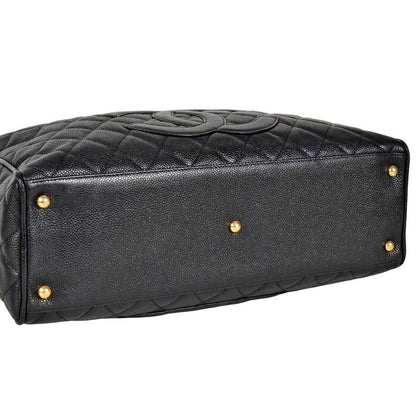 Chanel Coco Mark Matelasse Mini Boston Bag Caviar Skin A20996 Black