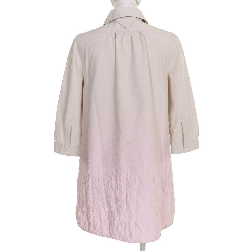 Prada 2024 P3n16 Pink Quilted Mini Dress Cotton Silk Triangle Patch Design