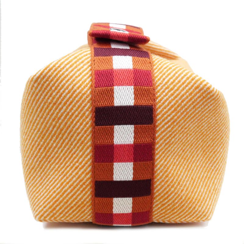 Hermes Brid A Black PM Au-carre Handbag Pouch Faube Orange Ladies Unused
