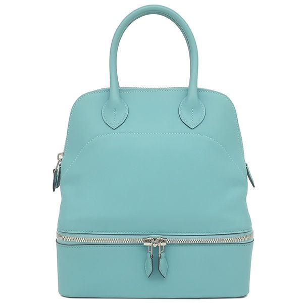Hermes Handbag Bolide Scles Swift Blue Atoll Silver Hardware Light Blue X