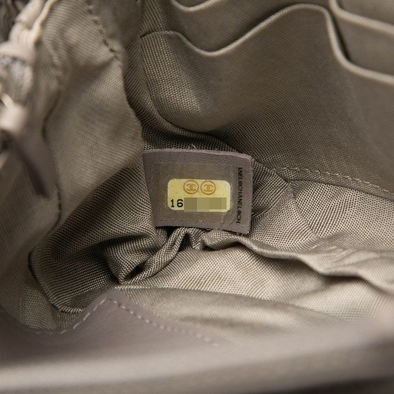 Chanel Half Moon Coco Mark Chain Wallet Shoulder Bag Purple Caviar Skin Women