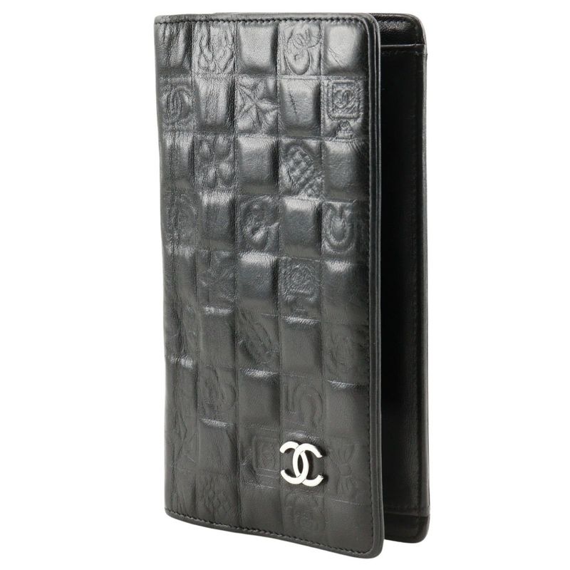 Chanel Icon Coco Mark NO5 Calf Black Ladies Long Wallet