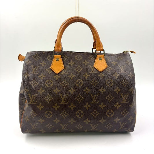 Louis Vuitton Speedy 30 Monogram Leather X PVC Brown Handbag Gold M41526
