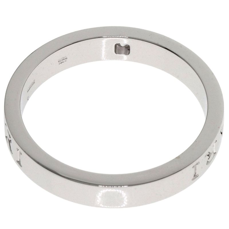 Bvlgari Bulgari Double Logo 1P Diamond Ring 18K White Gold Unisex